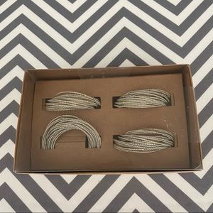 Set of Four Metallic Napkin Rings